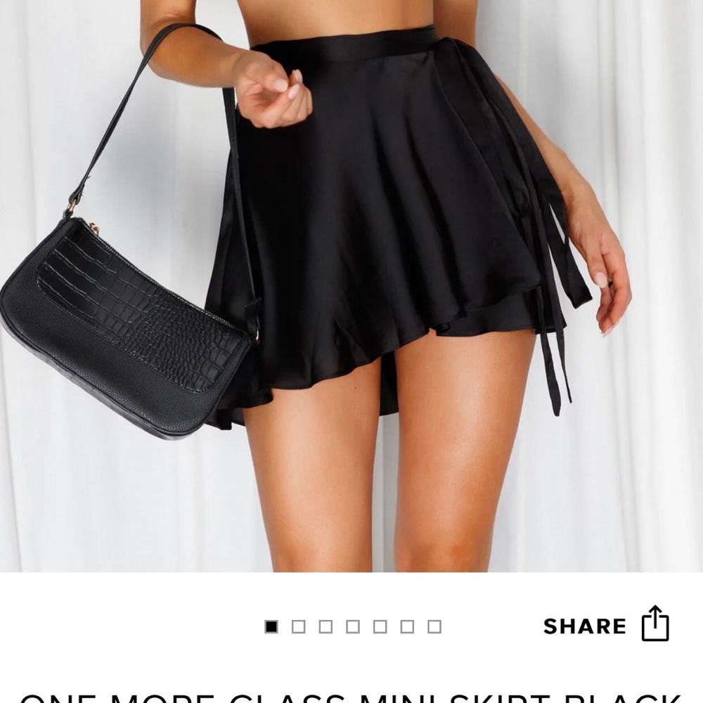 Hello Molly “One More Glass” Black Mini Skirt